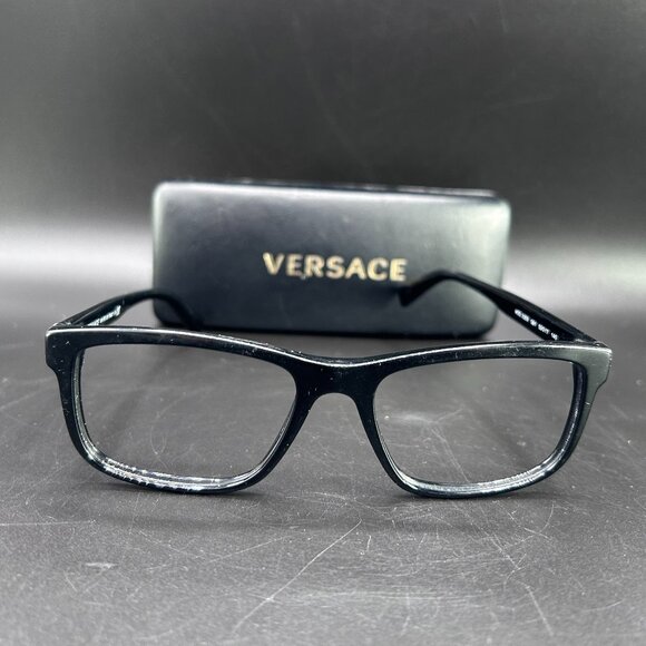 Versace Unisex Black Rectangle Plastic Eyeglasses VE 3253 GB1 NO LENS - Picture 3 of 16